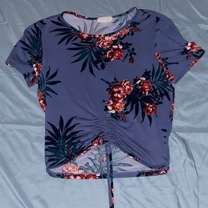 Adjustable floral crop top